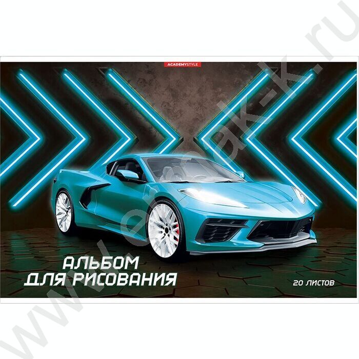 Альбом д/рисования-склейка 20л "Синяя машина" /текстура/ | Фото 1