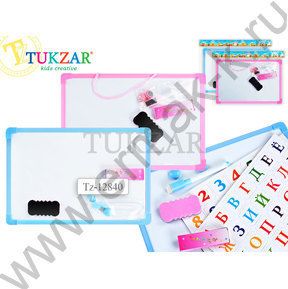 Доска магнитно-маркерная  20*30см+д/рисования/магниты алфавит,азбука,маркер,губка,мел/