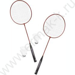 Игра Бадминтон  металл 2 ракетки 63*20,5 см,волан 2 шт,сетка ассорти | Фото 2
