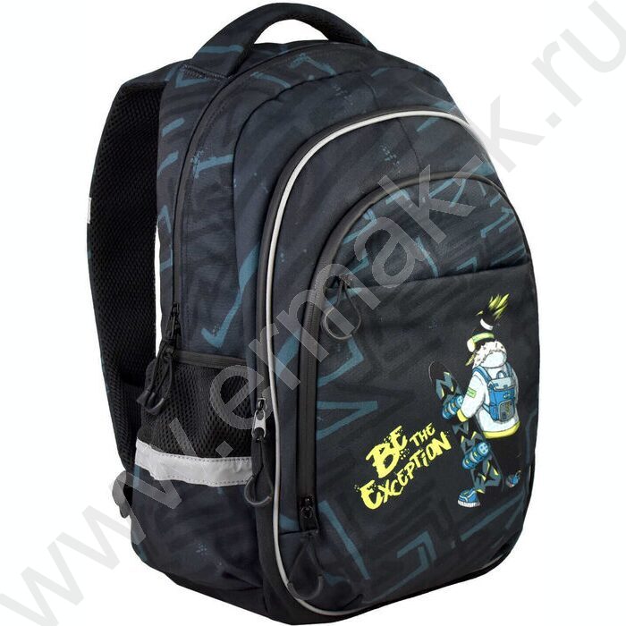 Рюкзак школьный Пингвин-сноубордист полиэстер, сублимация, 1 отделение (-я), молния, тип спинки: | Фото 1