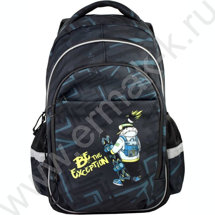 Рюкзак школьный Пингвин-сноубордист полиэстер, сублимация, 1 отделение (-я), молния, тип спинки: | Фото 2