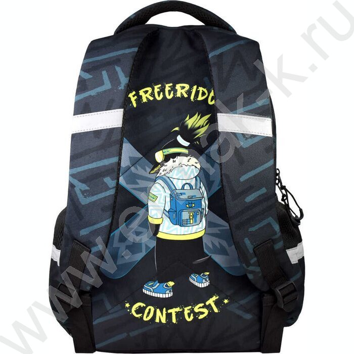 Рюкзак школьный Пингвин-сноубордист полиэстер, сублимация, 1 отделение (-я), молния, тип спинки: | Фото 3