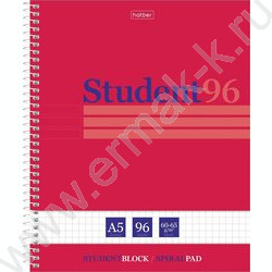Тетрадь  96л клетка/спираль "Студенту- Viva Magenta" /матов. ламинация/тиснение/ | Фото 1