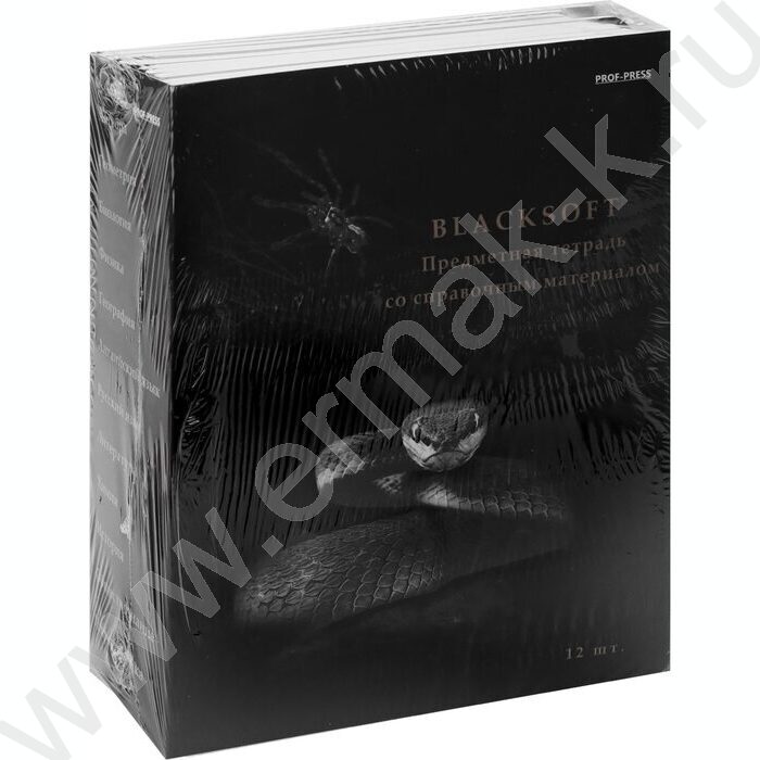 Тетрадь предметная 48л Набор 12шт "Blacksoft" /х.ф,софт-тач,в.л,тисн.ф/ | Фото 9