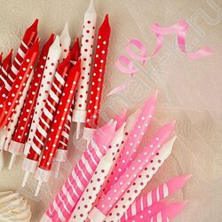 Свечи д/торта "Розовое ассорти" 8 см с держателями 12шт/уп | Фото 5