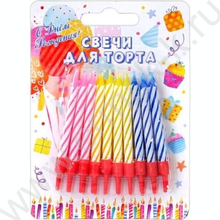Свечи д/торта с держателями 5см 20шт/уп | Фото 1