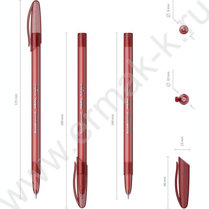 Ручка шар Neo® Stick Original 0,7мм, красная /цвет корпуса - матовый красный | Фото 3