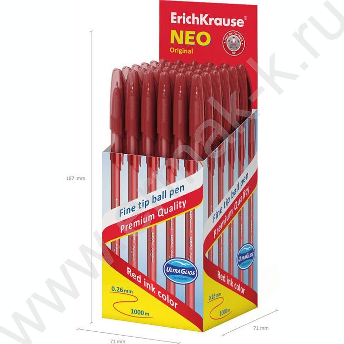 Ручка шар Neo® Stick Original 0,7мм, красная /цвет корпуса - матовый красный | Фото 5