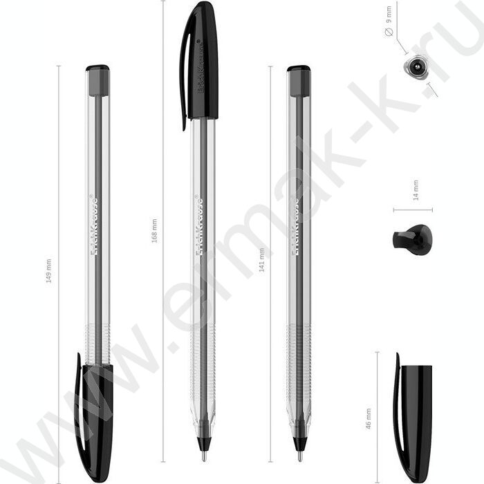 Ручка шар U-108 Stick Classic 1,0мм, черная /форма корпуса - треугольная | Фото 3