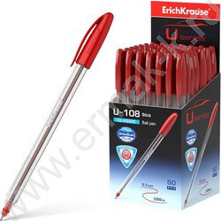 Ручка шар U-108 Stick Classic 1,0мм, красная /форма корпуса - треугольная | Фото 2