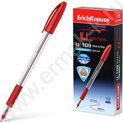 Ручка шар Ultra Glide Technolody U-109 Classic Stick&Grip 1,0мм красная /резиновый грип | Фото 2