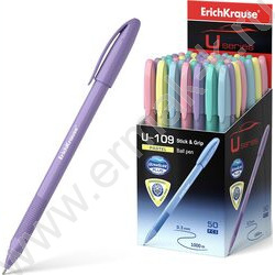 Ручка шар U-109 Stick&Grip Pastel 1,0мм, синяя /форма корпуса - треугольна | Фото 3