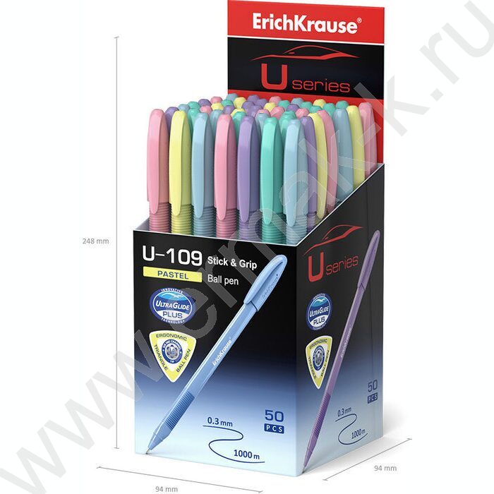 Ручка шар U-109 Stick&Grip Pastel 0,7мм, синяя /форма корпуса - треугольна | Фото 6