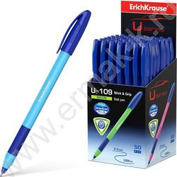 Ручка шар Ultra Glide Technolody U-109 Neon Stick&Grip 1,0мм синяя /форма корпуса - треугольная | Фото 3