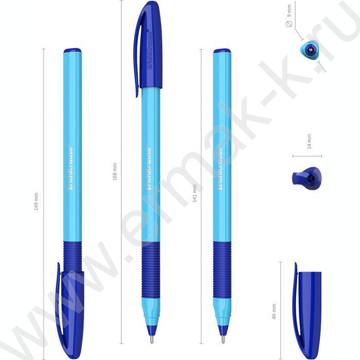 Ручка шар Ultra Glide Technolody U-109 Neon Stick&Grip 1,0мм синяя /форма корпуса - треугольная | Фото 4