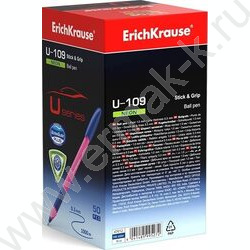 Ручка шар Ultra Glide Technolody U-109 Neon Stick&Grip 1,0мм синяя /форма корпуса - треугольная | Фото 5