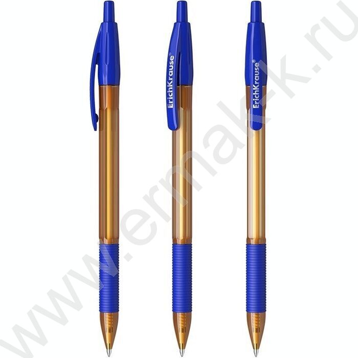 Ручка шар авт R-301 Amber Matic&Grip 0.7мм синяя /корпус янтарный /резиновый держатель | Фото 1