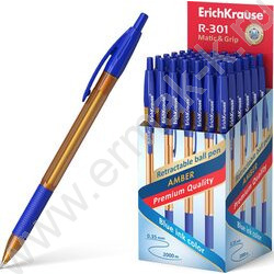 Ручка шар авт R-301 Amber Matic&Grip 0.7мм синяя /корпус янтарный /резиновый держатель | Фото 2