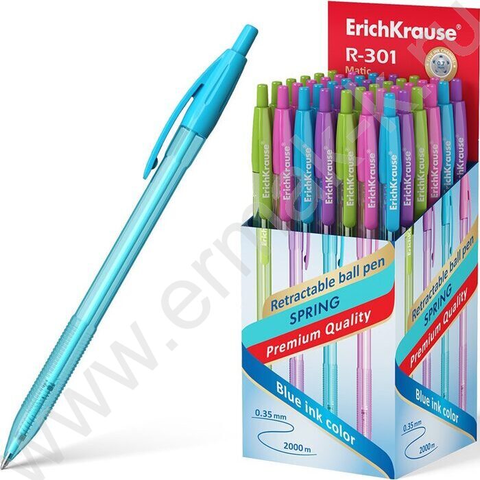 Ручка шар авт R-301 Matic Spring 0.7мм, синяя /корпус ассорти | Фото 3