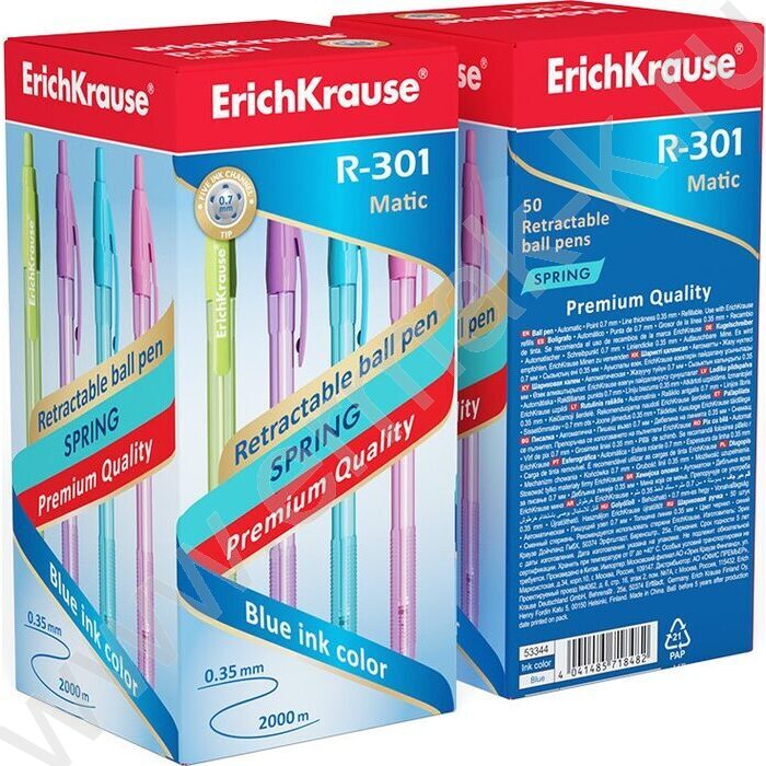 Ручка шар авт R-301 Matic Spring 0.7мм, синяя /корпус ассорти | Фото 5