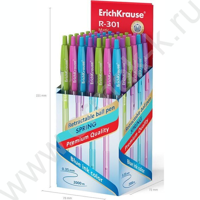 Ручка шар авт R-301 Matic Spring 0.7мм, синяя /корпус ассорти | Фото 6