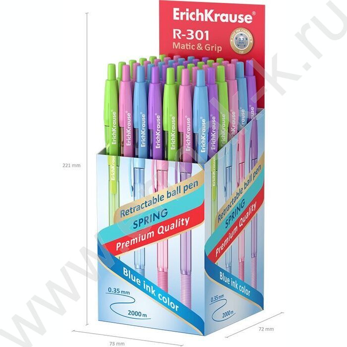 Ручка шар авт R-301 Spring Matic&Grip 0.7мм синяя /корпус ассорти /резиновый держатель | Фото 6