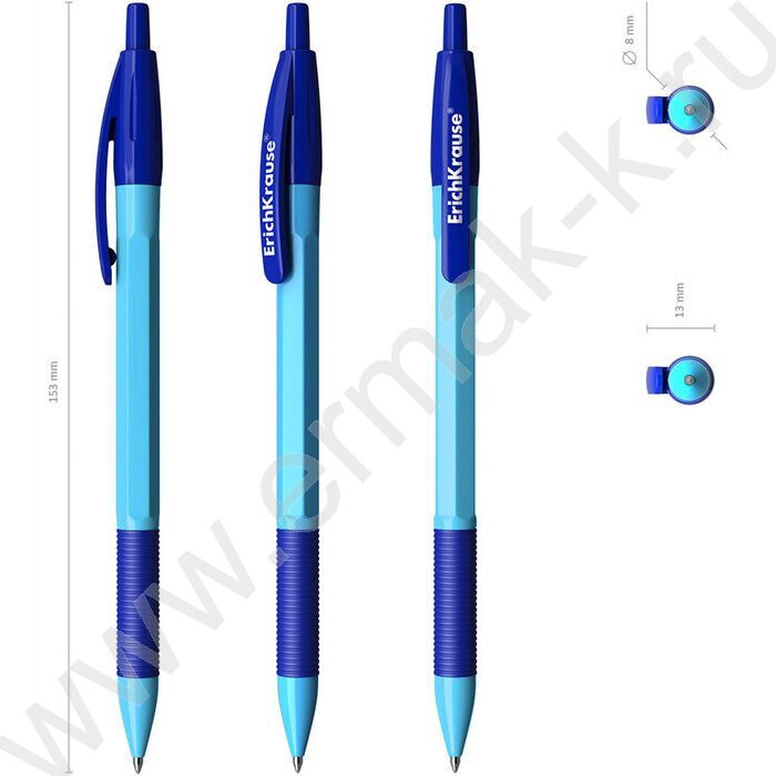 Ручка шар авт R-301 Neon Matic&Grip 0.7мм синяя /корпус ассорти /резиновый держатель | Фото 4