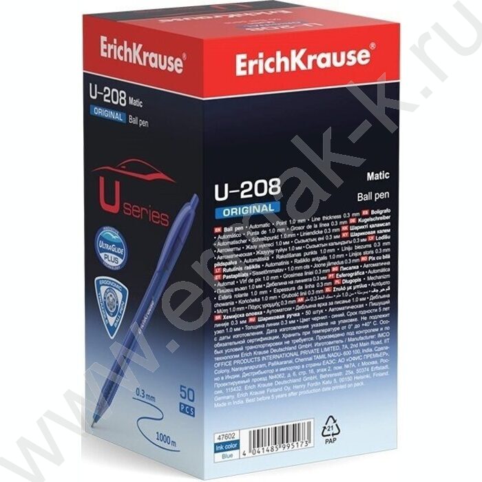 Ручка шар авт U-208 Original Matic 1.0мм синяя | Фото 4