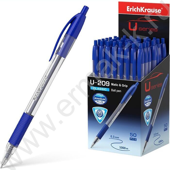 Ручка шар авт U-209 Classic Matic&Grip 1.0мм синяя /резин. держатель | Фото 2