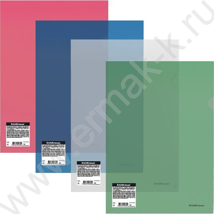 Папка уголок А4 Glossy Classic /полупрозрачная, ассорти | Фото 1