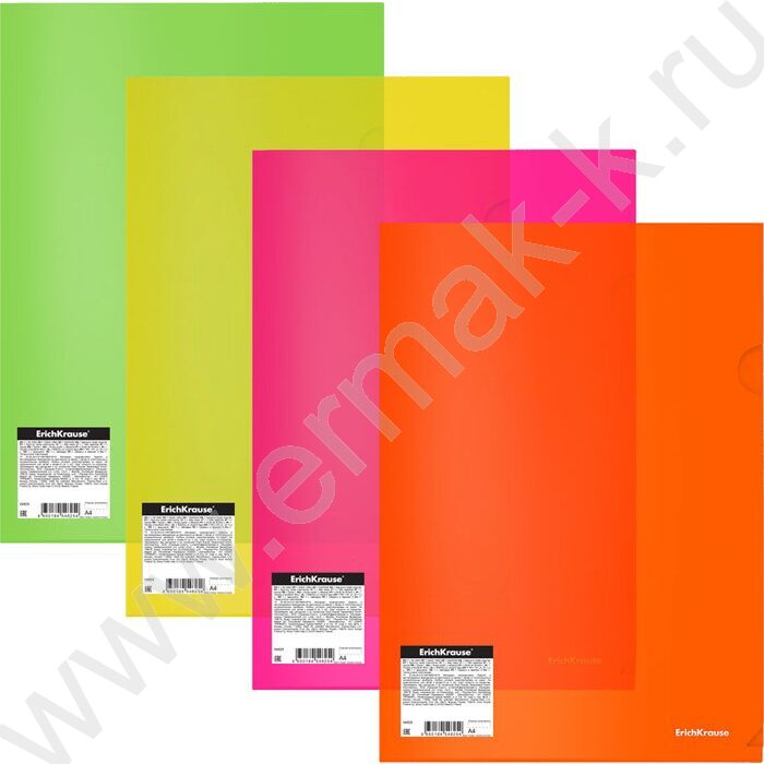 Папка уголок А4 Glossy Neon /полупрозрачная, ассорти | Фото 1