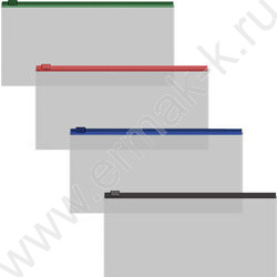 Папка-конверт на молнии Travel Zip "Fizzy Clear" с цветной молнией /прозрачная, ассорти | Фото 1