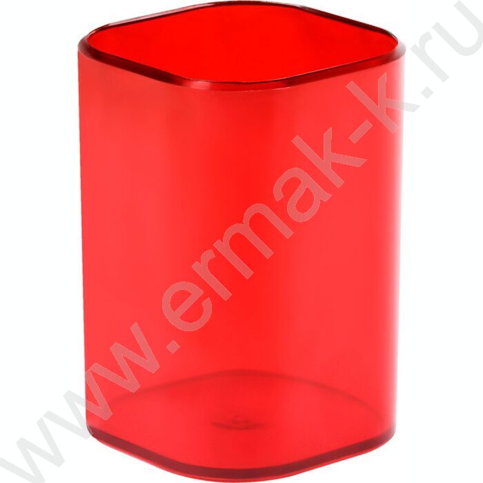 Стакан офисный квадратный "Фаворит" /тонированный красный | Фото 1