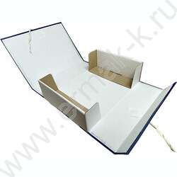 Короб архивный 150мм б/вин, 2 завязки складной /синий | Фото 2