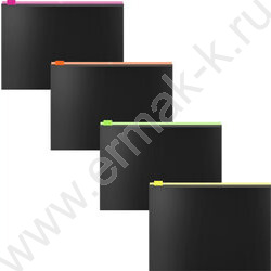 Папка-конверт на молнии C6 Zip "Matt Accent" /черный /цвет молнии - ассорти | Фото 1