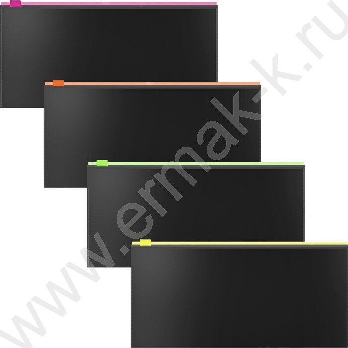 Папка-конверт на молнии Travel Zip "Matt Accent" /черный /цвет молнии - ассорти | Фото 1