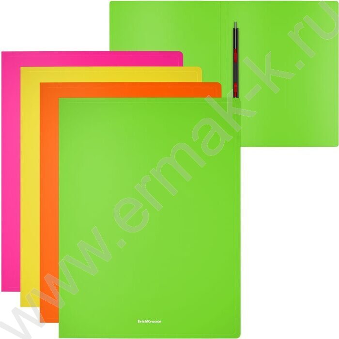 Папка с бок.пруж.скоросшивателем Matt Neon /ассорти | Фото 1