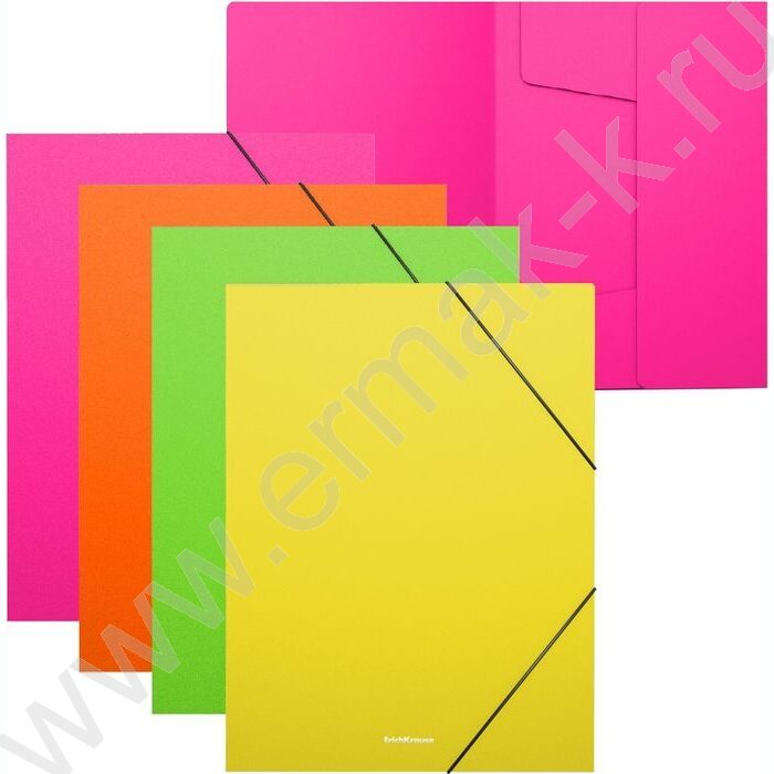 Папка на резинках Matt Neon ассорти А4 | Фото 1