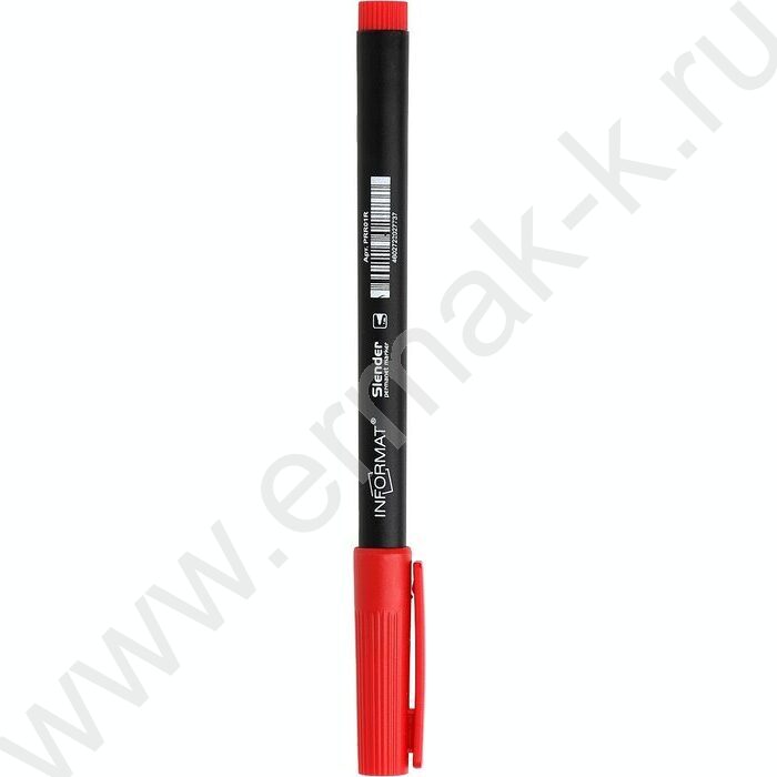 Маркер перм. /красный/ 1мм круг Slender   | Фото 3