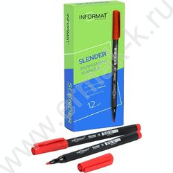 Маркер перм. /красный/ 1мм круг Slender   | Фото 6