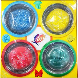 Тесто д/лепки   4цв по 80гр Кроха /+ 4 крышки-формочки | Фото 1