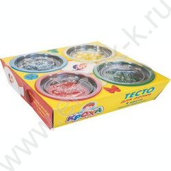 Тесто д/лепки   4цв по 80гр Кроха /+ 4 крышки-формочки | Фото 2