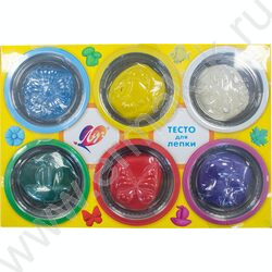 Тесто д/лепки   6цв по 80гр Кроха /+ 6 крышки-формочки | Фото 1