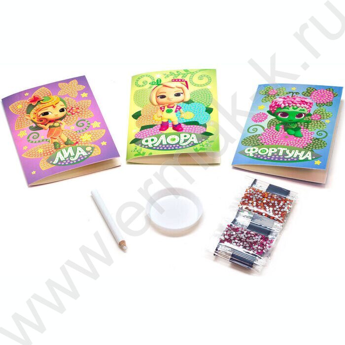 Мозаика алмазные узоры.Команда Флоры.Открытка. 3в1 | Фото 2