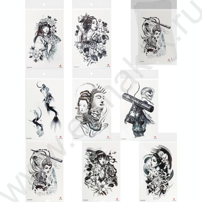 Наклейки Татуировка.12*19см Японская мифология | Фото 1