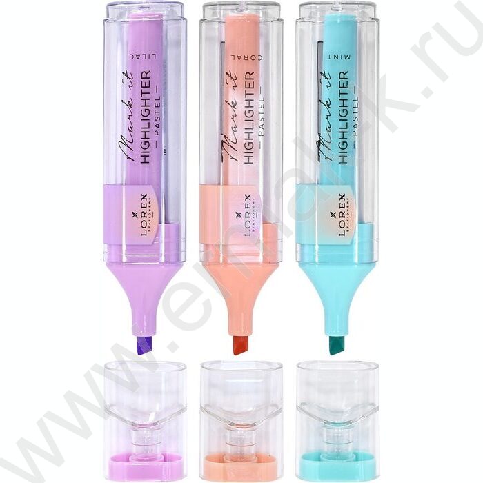 Текстовыделитель /набор  3цв - пастель/ 1-5мм косой "Mark it PASTEL" | Фото 2