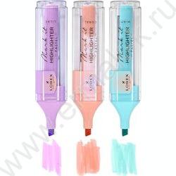 Текстовыделитель /набор  3цв - пастель/ 1-5мм косой "Mark it PASTEL" | Фото 3