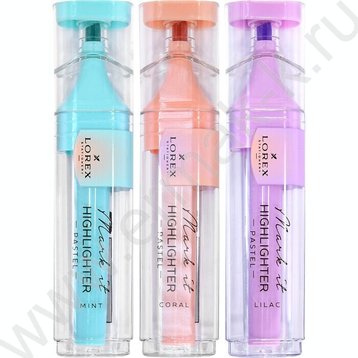 Текстовыделитель /набор  3цв - пастель/ 1-5мм косой "Mark it PASTEL" | Фото 6