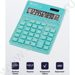 Калькулятор ELEVEN SDC-444X-GN /двойное питание/ бирюзовый, 12 разряд | Фото 6