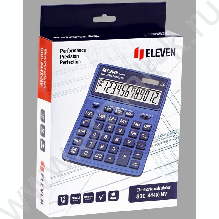 Калькулятор ELEVEN SDC-444X-NV /двойное питание/ темно-синий, 12 разряд | Фото 5